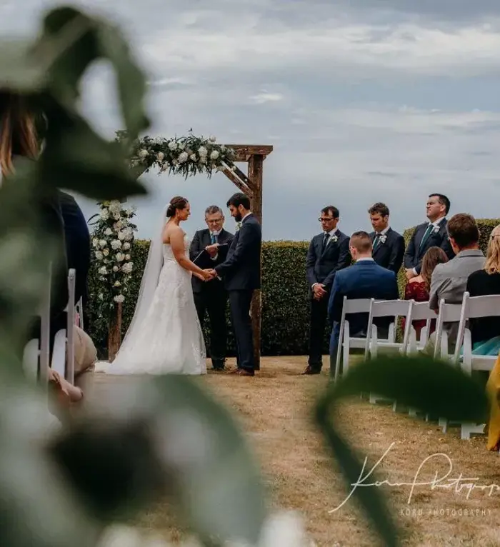 Outdoor wedding ceremony set up by Event Hire
