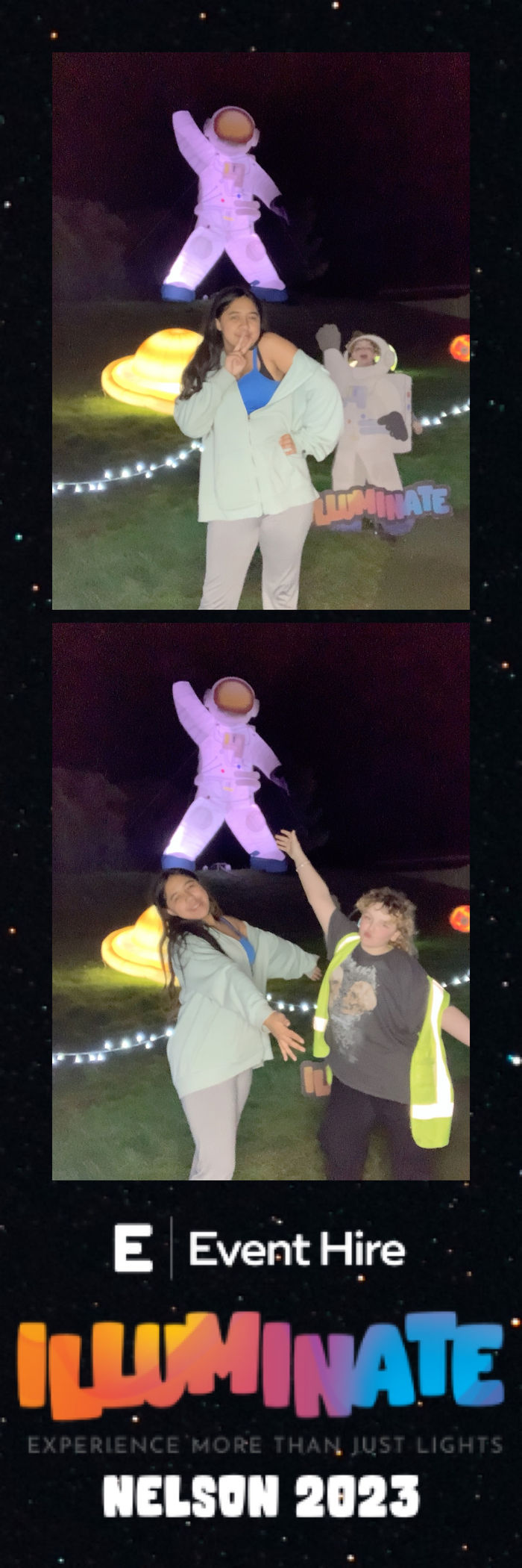 Guests using the photobooth